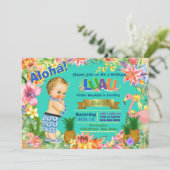 ボーイハワイアンルアウ(ハワイ式宴会)誕生日パーティー 招待状 (スタンド正面)