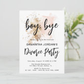 ボーイバイピンクエレガント金ゴールド離婚パーティの招待状 招待状 (スタンド正面)