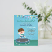 ボーイバウンスオントランポリン子供の誕生日パーティー 招待状 (スタンド正面)