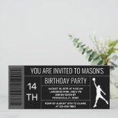 ボーイバスケットボール誕生日パーティースボックスのラベル 招待状 (スタンド正面)