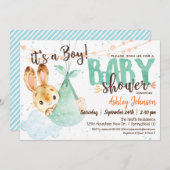 ボーイバニーベビーシャワー招待状 招待状 (正面/裏面)