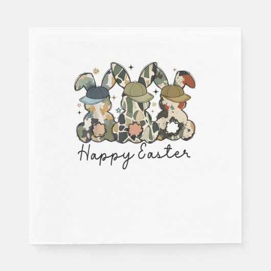 ボーイバニーラビットアヒル迷彩柄カモフラージュハットボールキャップ スタンダードランチョンナプキン (正面)