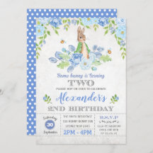 ボーイバニー第2誕生日パーティーガーデンブルーフローラ