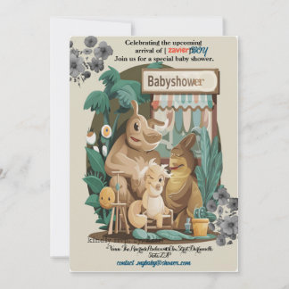 ボーイバビシャワーアニミー招待状 招待状