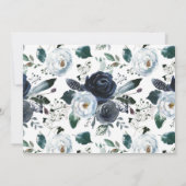 ボーイバプティスブルーフローラ水彩写真 招待状 (裏面)