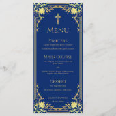 ボーイバプティスブルー王室の金ゴールドフェイク宗教十字架 メニュー (正面)