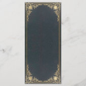 ボーイバプティスブルー金ゴールドエレガント書道ヴィンテージ メニュー (裏面)