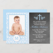 ボーイバプテスシャルボード招待状 招待状 (正面/裏面)