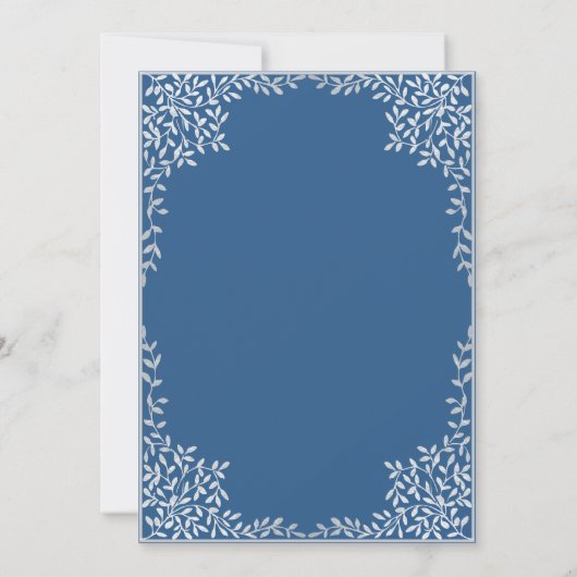 ボーイバプテスマクラシックスフェイクブルーシルバー離れ華美ズ 招待状 (裏面)