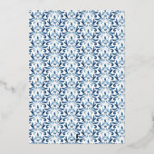 ボーイバプテスマ招待状ブルークレスト 箔招待状 (裏面)