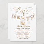 ボーイバプテスマ《キリスト教》洗礼式や命名式ニュートラル招待状 招待状 (正面/裏面)