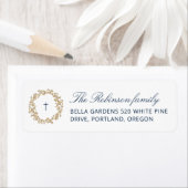 ボーイバプテスマ《キリスト教》洗礼式や命名式ネイビー差出人住所 ラベル (インサイチュ)