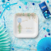 ボーイバルーンユーカリ金ゴールドグリッターベビーシャワー ペーパープレート (パーティー)