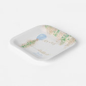 ボーイバルーンユーカリ金ゴールドグリッターベビーシャワー ペーパープレート (傾斜あり)