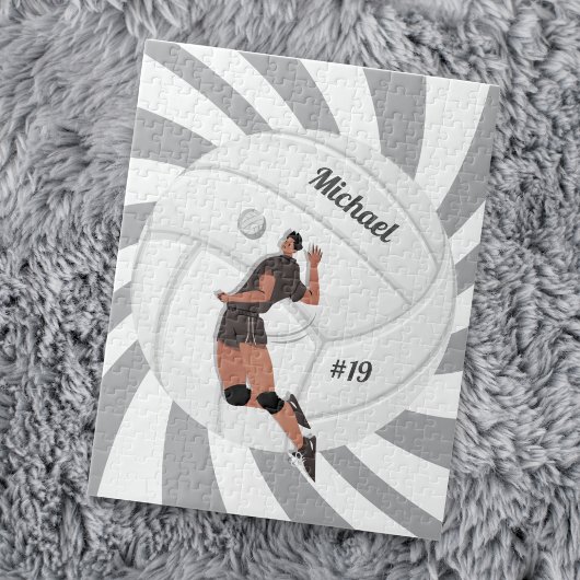 ボーイバレーボール選手のキッド名ジャージーのチーム番号 ジグソーパズル