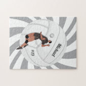 ボーイバレーボール選手のキッド名ジャージーのチーム番号 ジグソーパズル (横)