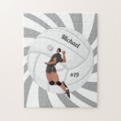 ボーイバレーボール選手のキッド名ジャージーのチーム番号 ジグソーパズル (縦)