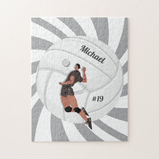 ボーイバレーボール選手のキッド名ジャージーのチーム番号 ジグソーパズル (縦)