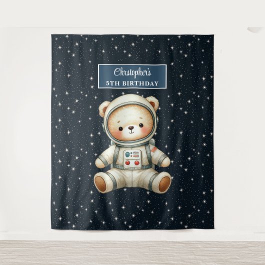 ボーイバースデーパーティータペストリーと宇宙ベア タペストリー (正面)