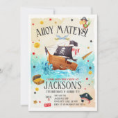 ボーイパイレーツ誕生日招待状 招待状 (正面)