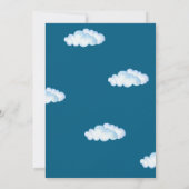 ボーイパイロット、飛行機&クラウド、フォトファースト誕生日 招待状 (裏面)