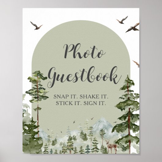ボーイパインツリーフォレストマウンテンフォトゲストブック ポスター (正面)