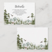 ボーイパインツリーフォレスト山赤ちゃんシャワー詳細 エンクロージャーカード (正面/裏面)