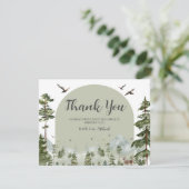 ボーイパインツリーフォレスト山赤ちゃんシャワー サンキューカード (スタンド正面)