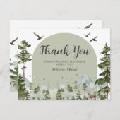 ボーイパインツリーフォレスト山赤ちゃんシャワー サンキューカード (正面/裏面)