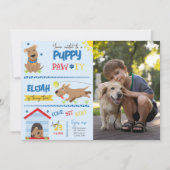 ボーイパピー誕生日ポーティ写真 招待状 (正面)