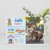 ボーイパピー誕生日ポーティ写真 招待状 (スタンド正面)