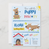 ボーイパピー誕生日ポーティ 招待状 (正面)