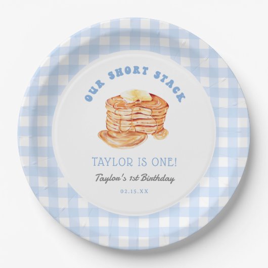 ボーイパンケークブレックファーストバースデーパーティー ペーパープレート (正面)