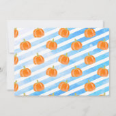 ボーイパンプキンブルートラックファースト誕生日招待状 招待状 (裏面)