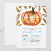 ボーイパンプキン秋ベビーシャワー招待状 招待状 (正面/裏面)