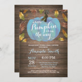 ボーイパンプキン素朴秋ベビーシャワー招待状 招待状 (正面/裏面)