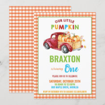 ボーイパンプキン1歳誕生日パーティーレッドハーベスト