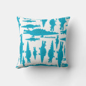 ボーイパーソナライズされたズルームブルーアクアアリゲーター クッション (裏面)