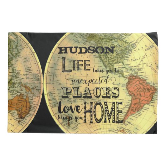 ボーイパーソナライズされたズルーム感動的引用文 枕カバー (裏面)