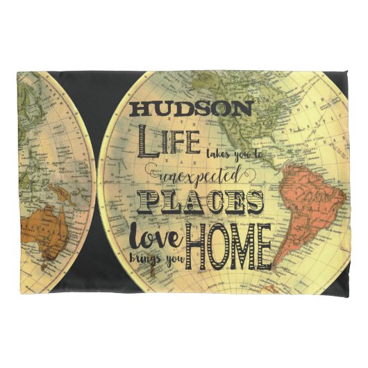 ボーイパーソナライズされたズルーム感動的引用文 枕カバー (正面)