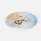 ボーイパーソナライズされたズ・ファースト誕生日 ペーパープレート (アングル)