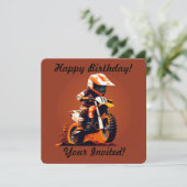 ボーイパーソナライズされたモトクロス招待状 招待状 (スタンド正面)