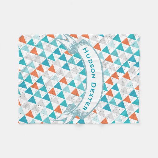 ボーイパーソナライズされたルームモダンテペ矢印パターン フリースブランケット (正面(横))