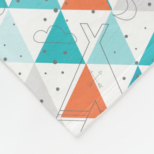 ボーイパーソナライズされたルームモダンテペ矢印パターン フリースブランケット (角)