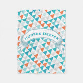 ボーイパーソナライズされたルームモダンテペ矢印パターン フリースブランケット (正面)