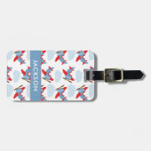 ボーイパーソナライズされた飛行機 ラゲッジタグ (正面横)