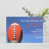 ボーイパーティーオレンジサッカー誕生日 招待状 (スタンド正面)