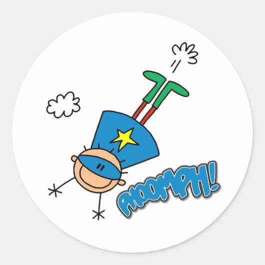 ボーイヒーロー飛んでいる ラウンドシール (正面)