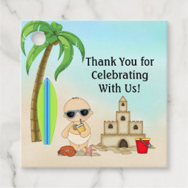 ボーイビーチベビーサンドキャッスルンサーフボードベビーシャワー フェイバータグ