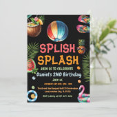 ボーイビーチボールプールパーティの招待状誕生日 招待状 (スタンド正面)